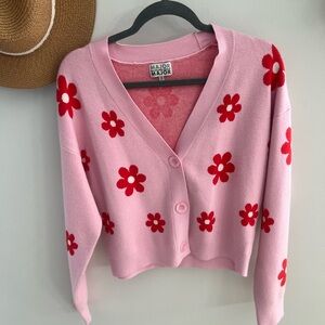 108 medium flower cardigan sweater runs a little small major preloved